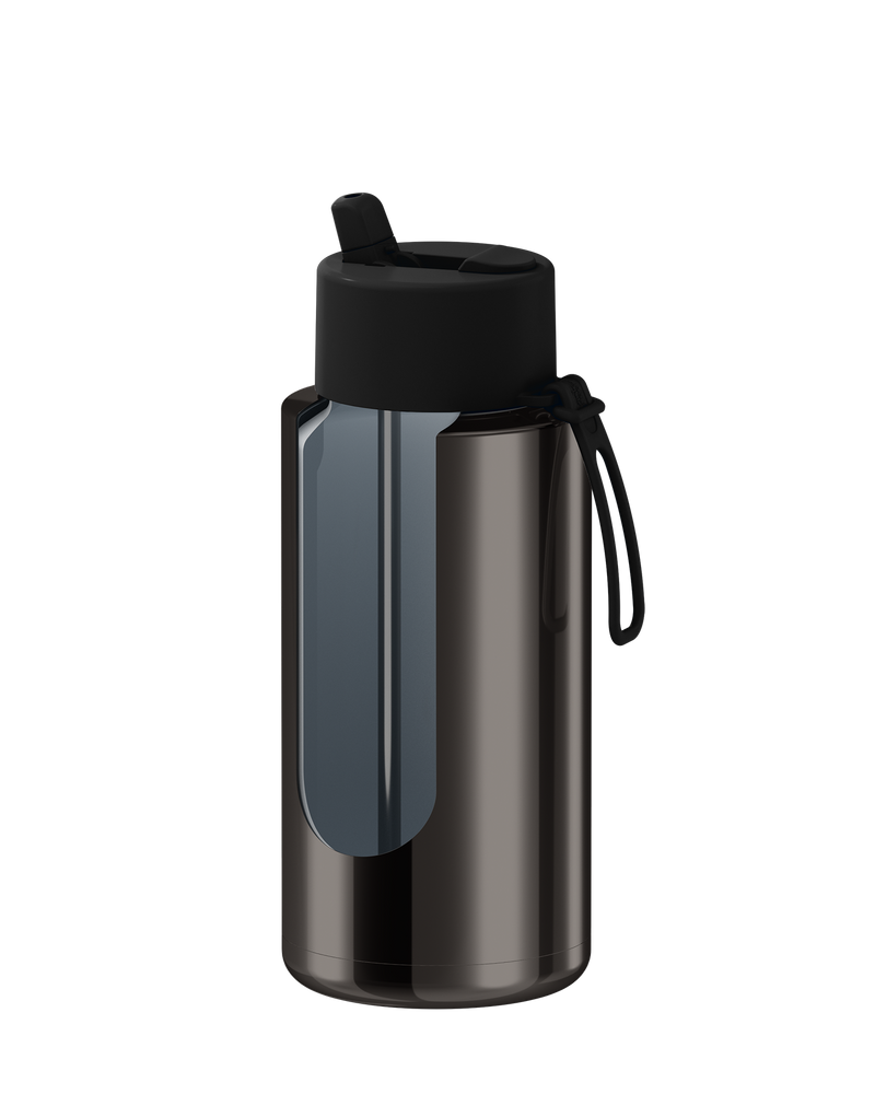 Frank Green Shadow Chrome Ceramic Reusable Bottle with Flip Straw Lid 1000ml (34oz)