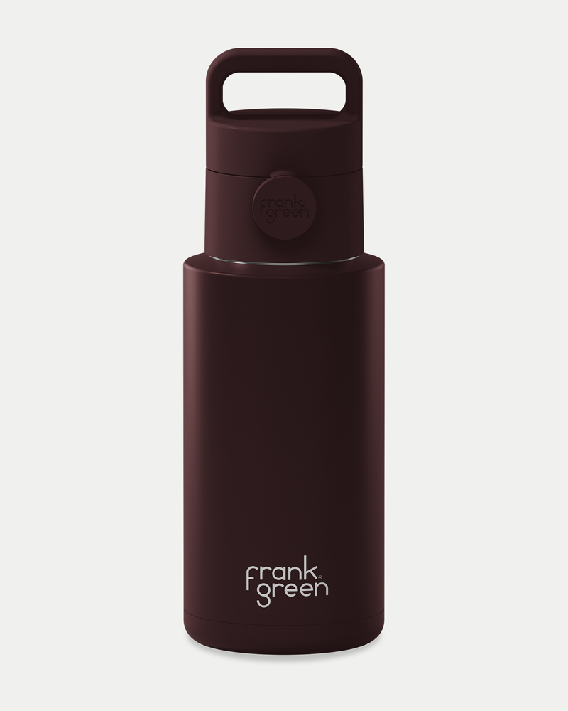 Frank Green Chocolate Ceramic Reusable Bottle with Grip & Sip Lid 1000ml (34oz)