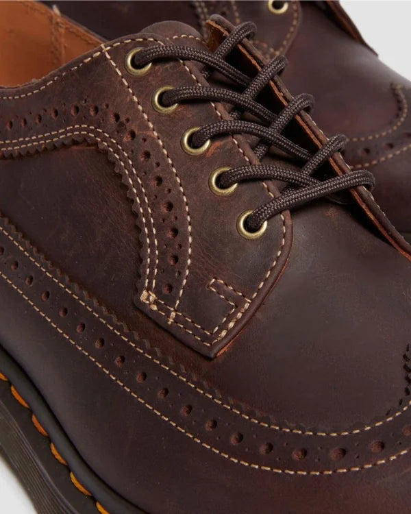 Dr. Martens 3989 YS Brogue Shoes - Dark Brown Crazy Horse