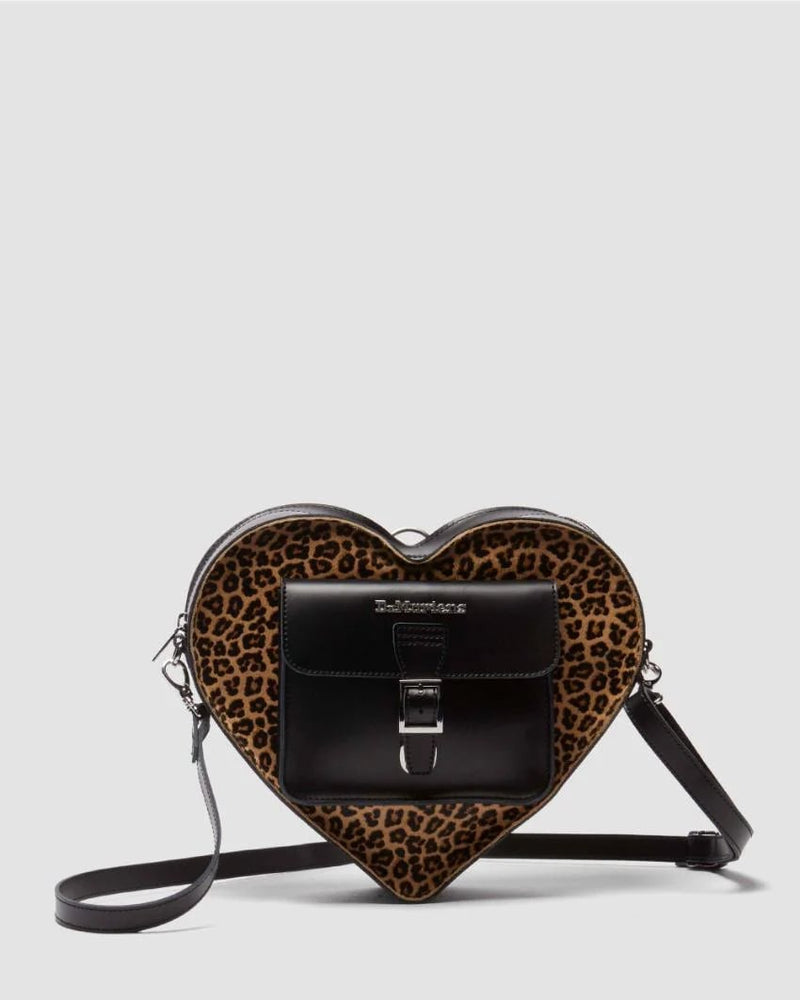 Dr. Martens Heart Backpack - Black / Light Tan Kiev / Mini Leopard Spot Hair On