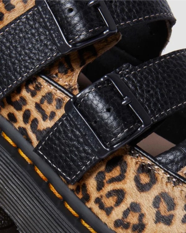 Dr. Martens Buzz Mary Jane Shoe - Light Tan / Mini Leopard Spot Hair On