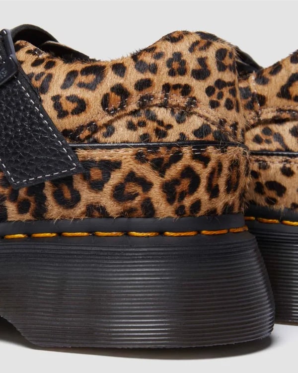 Dr. Martens Buzz Mary Jane Shoe - Light Tan / Mini Leopard Spot Hair On