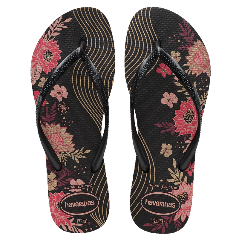 Havaianas Slim Organic Flip Flops - Black / Black