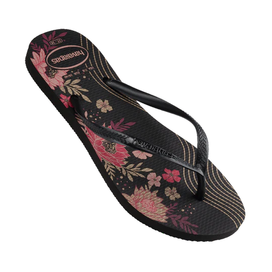 Havaianas Slim Organic Flip Flops - Black / Black