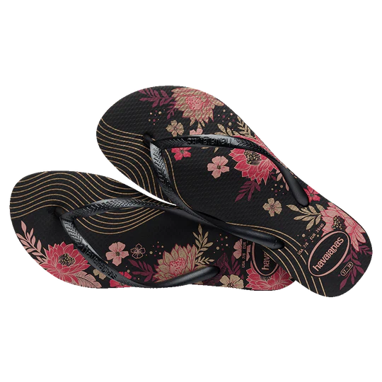 Havaianas Slim Organic Flip Flops - Black / Black