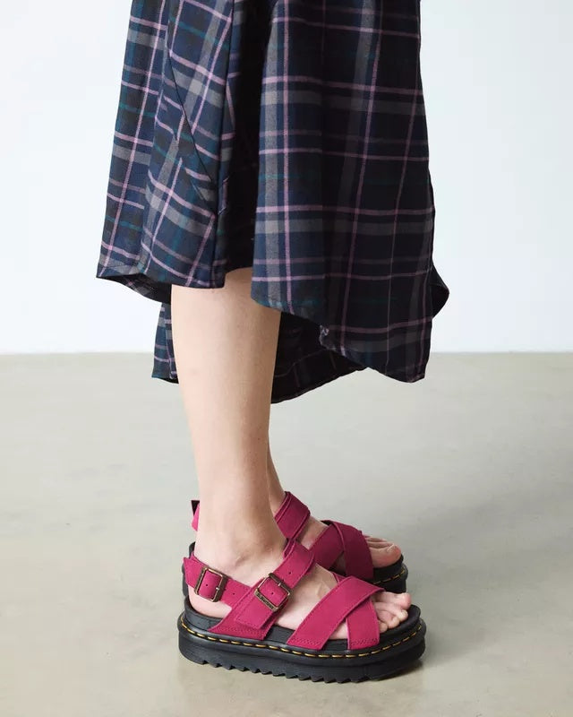 Dr. Martens Voss II Sandal - Fuchsia Pink Greasy Suede