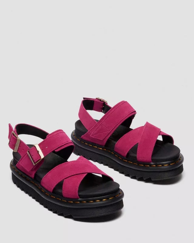 Dr. Martens Voss II Sandal - Fuchsia Pink Greasy Suede