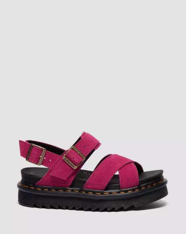 Dr. Martens Voss II Sandal - Fuchsia Pink Greasy Suede