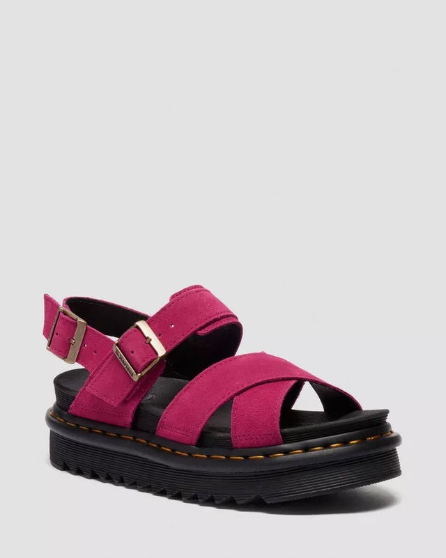 Dr. Martens Voss II Sandal - Fuchsia Pink Greasy Suede