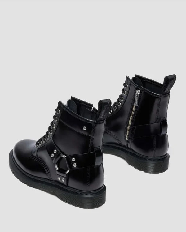 Dr. Martens 1460 Harness 8 Eye Boot - Black Analine