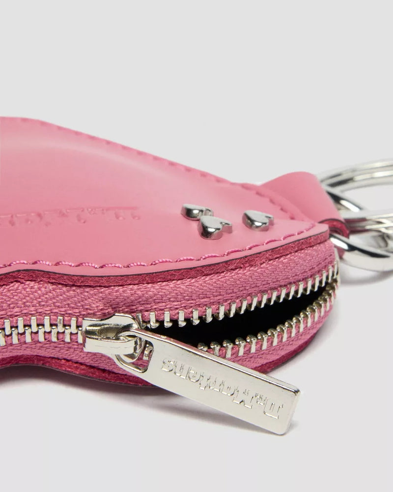 Dr. Martens Leather Heart Keyring Purse - Pink Kiev