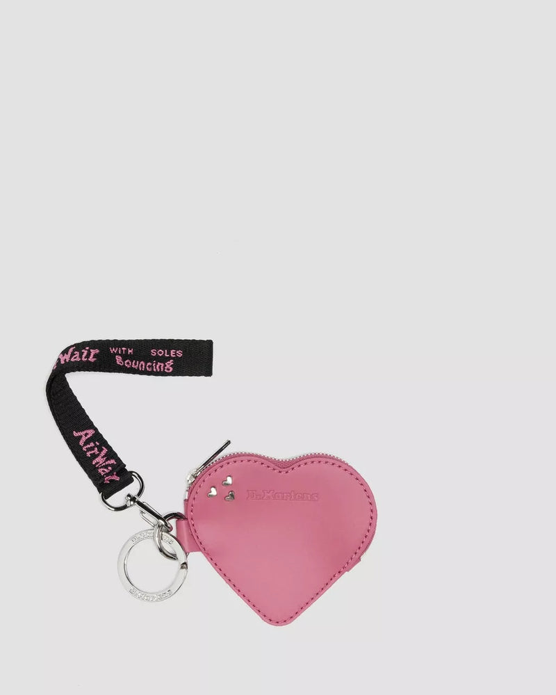 Dr. Martens Leather Heart Keyring Purse - Pink Kiev