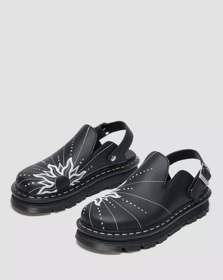 Dr. Martens Zebzag Mule Solar Flare - Black Genix Nappa