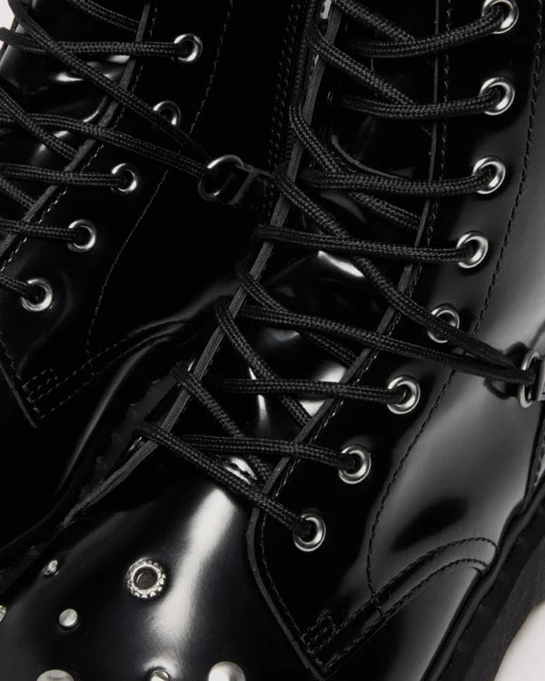 Dr. Martens Jadon Hi HDW Studded 10 Eye Boot - Black Buttero