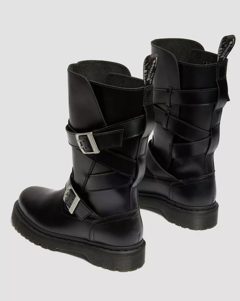 Dr. Martens Anistone Strap High Leather Boot - Black Orleans