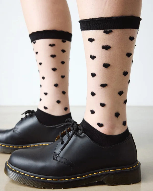 Dr. Martens Short Heart Mesh Socks Organic Cotton Blend - Black