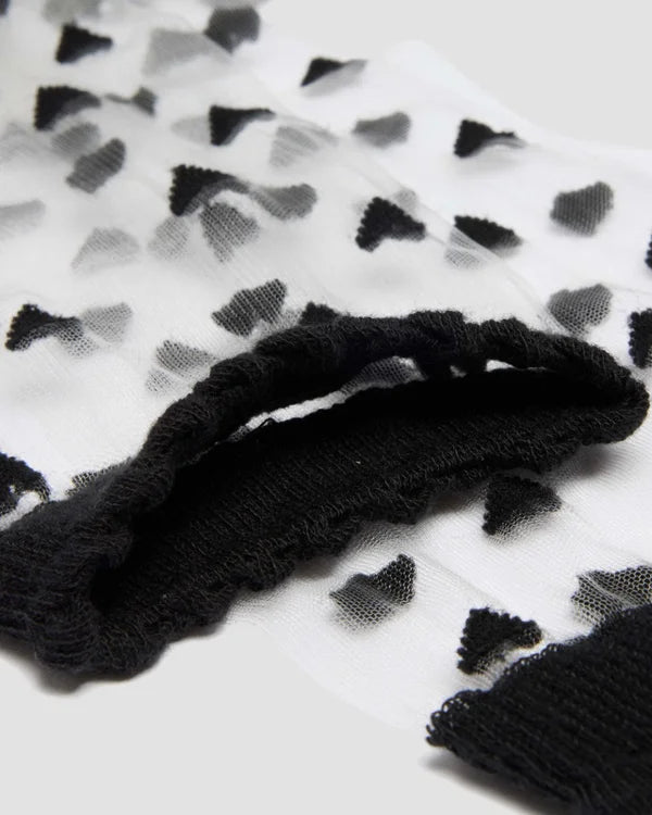Dr. Martens Short Heart Mesh Socks Organic Cotton Blend - Black