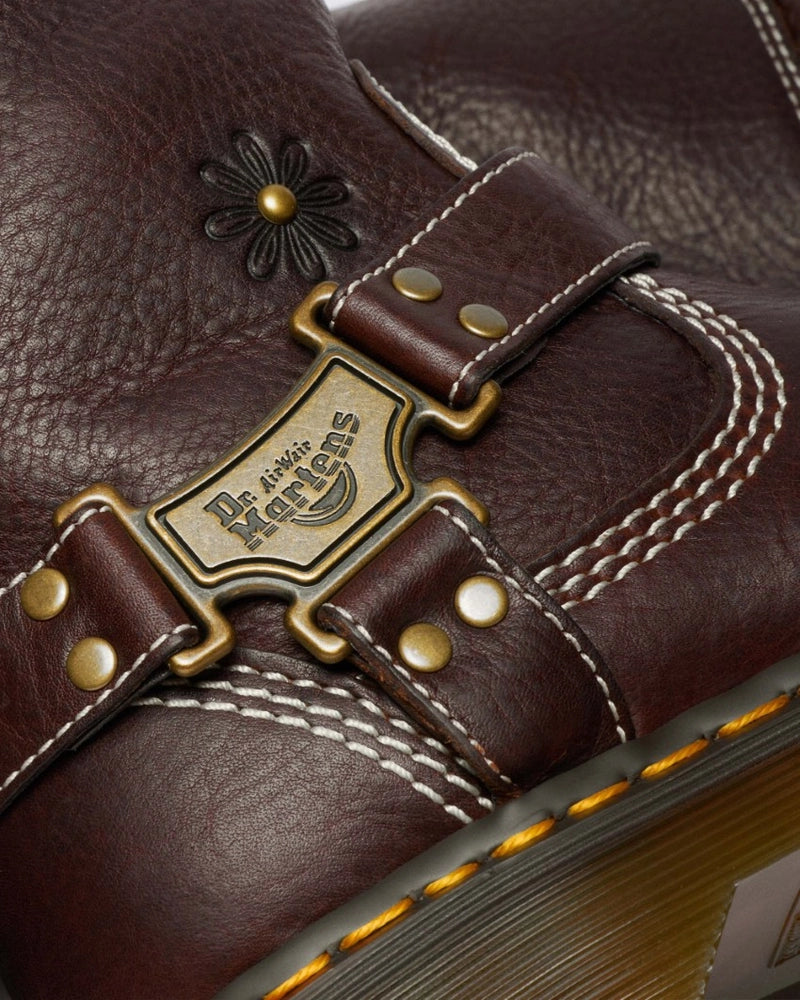 Dr. Martens Anistone Hi Flower Rigger Boot - Dark Brown Grizzly