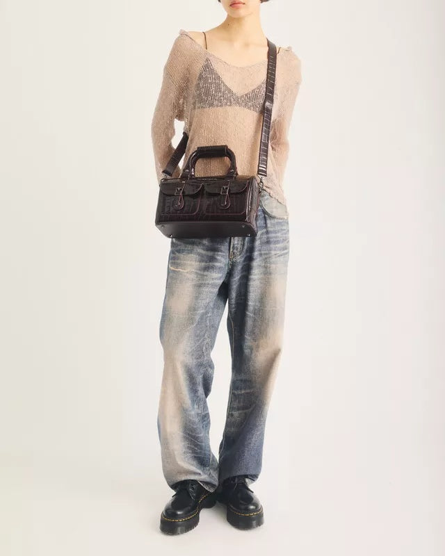 Dr. Martens Top Handle Bag - Oxblood High Shine Croc Emboss
