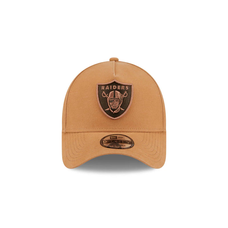 New Era Las Vegas Raiders Washed Canvas Bronze 9FORTY A-Frame Snapback