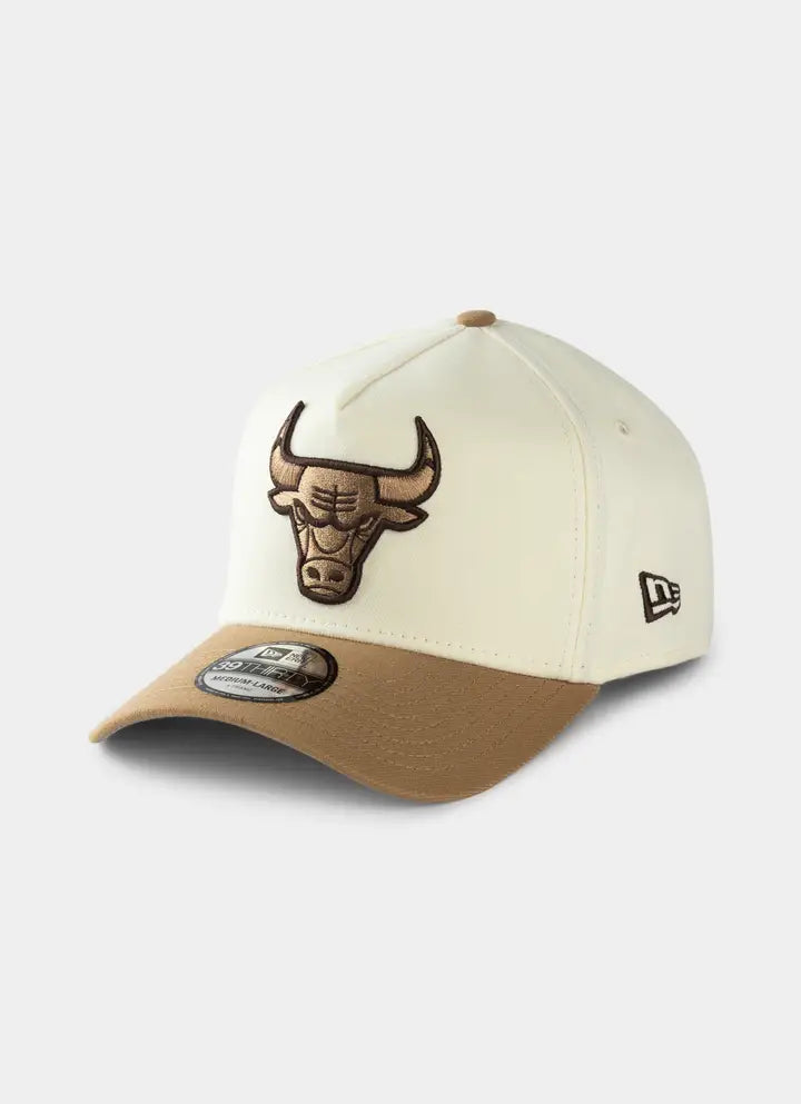 New Era Chicago Bulls White Sandy Bay 39THIRTY Stretch Fit