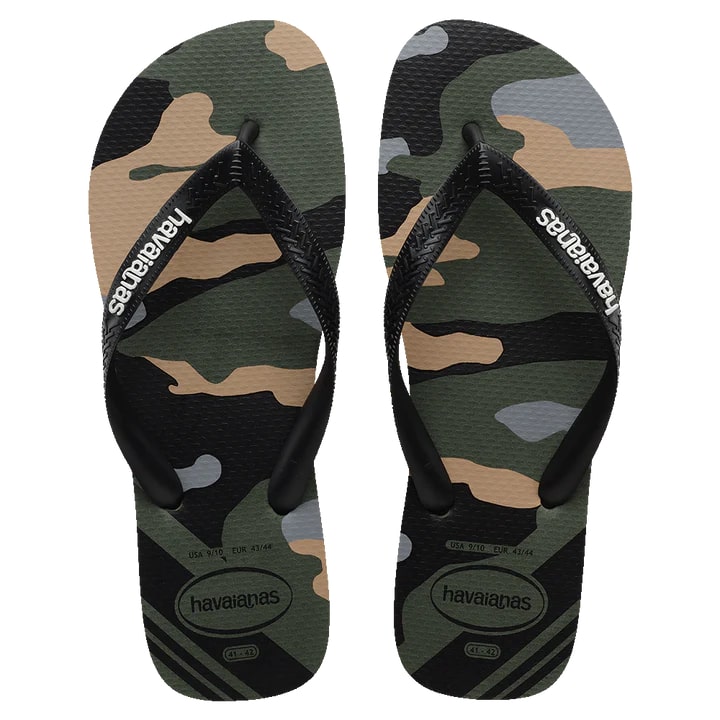 Havaianas Top Camu Flip Flops Olive Green / Black
