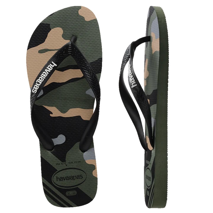 Havaianas Top Camu Flip Flops Olive Green / Black