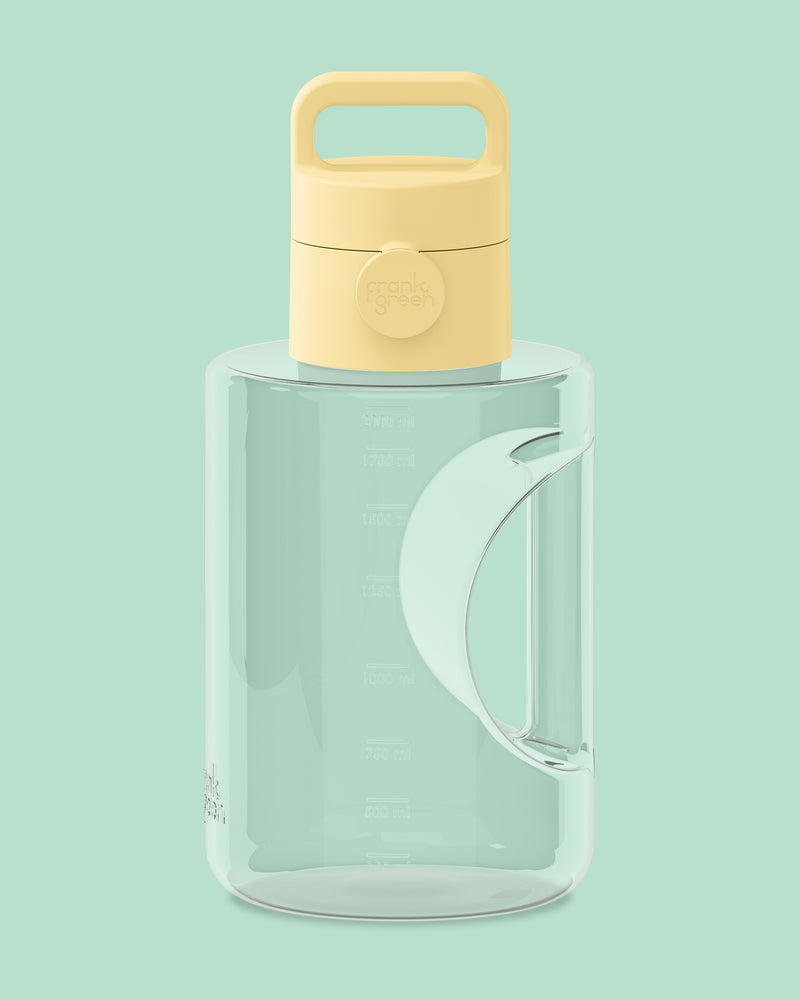 Frank Green Titan Reusable Bottle With Grip & Sid Buttermilk Lid 2000ml (68oz)