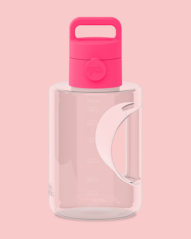 Frank Green Titan Reusable Bottle With Grip & Sid Neon Pink Lid 2000ml (68oz)