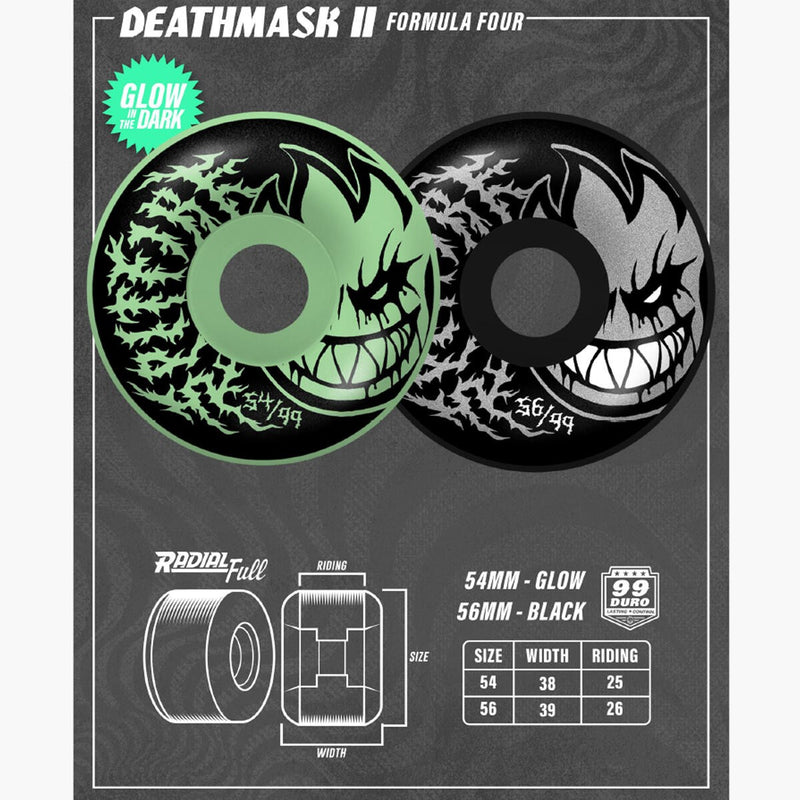 Spitfire F499 Deathmask II Bighead Radial Full Wheels 54mm