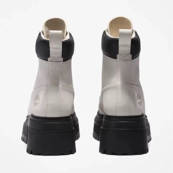 Timberland Womens Sky 6 Inch Lace Up Boots White Nubuck