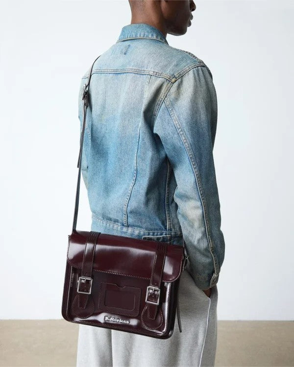 Dr. Martens 11" Vegan Satchel - Cherry Red Cambridge Brush