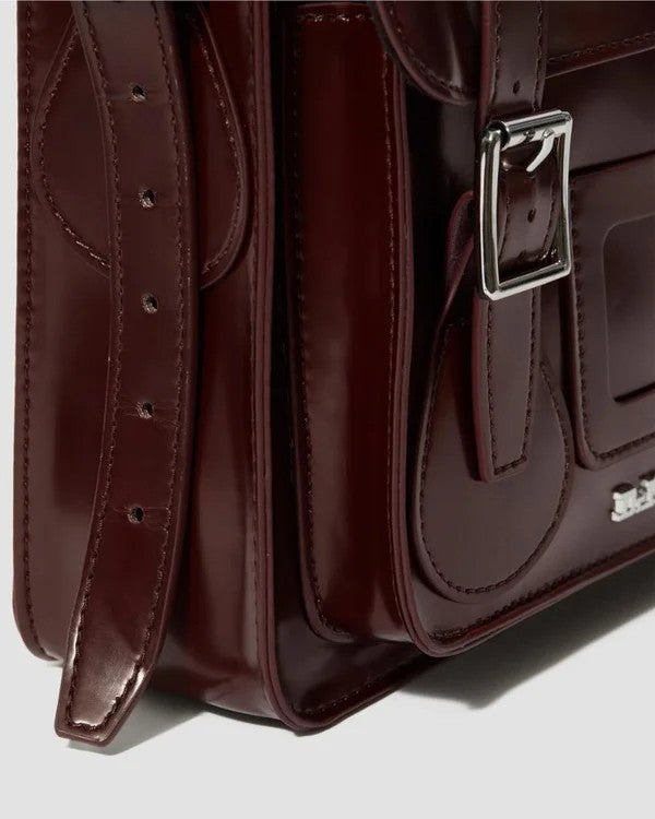 Dr. Martens 11" Vegan Satchel - Cherry Red Cambridge Brush