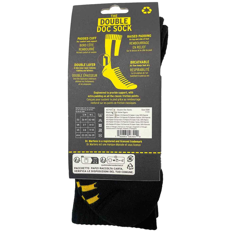 Dr Martens Double Doc Socks Black Cotton Blend