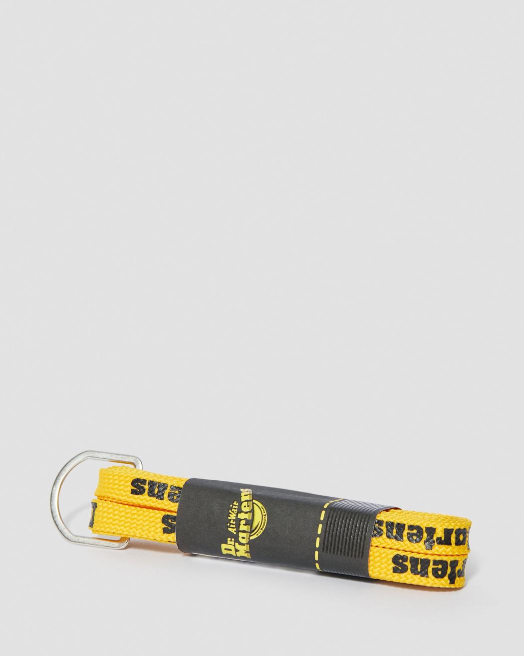 Dr Martens 140CM 8-10 Eye Flat Laces - Yellow Black Logo