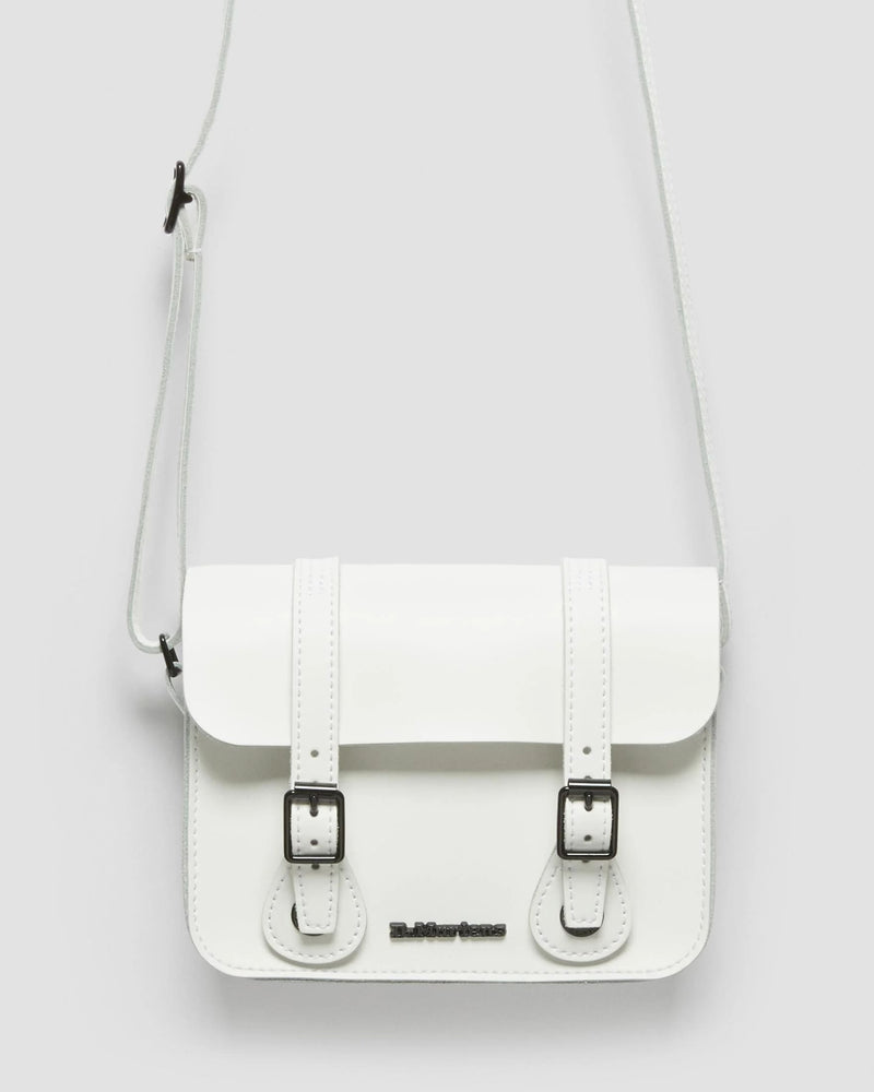 Dr Martens 7" Leather Satchel - White Smooth & White Kiev