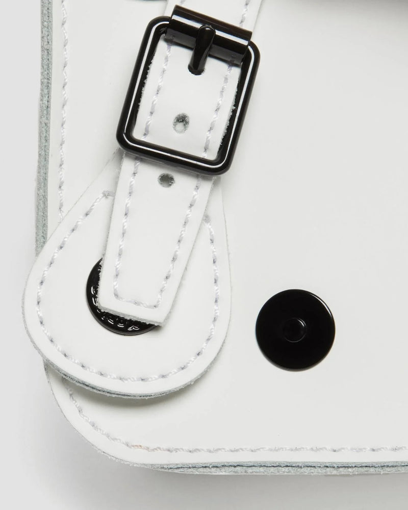 Dr Martens 7" Leather Satchel - White Smooth & White Kiev