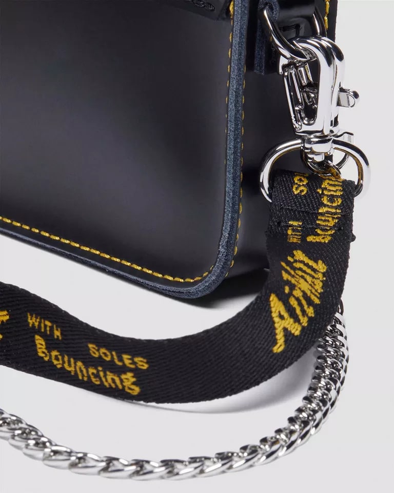 Dr Martens 5" Mini Leather Satchel - Black Kiev & Black Smooth