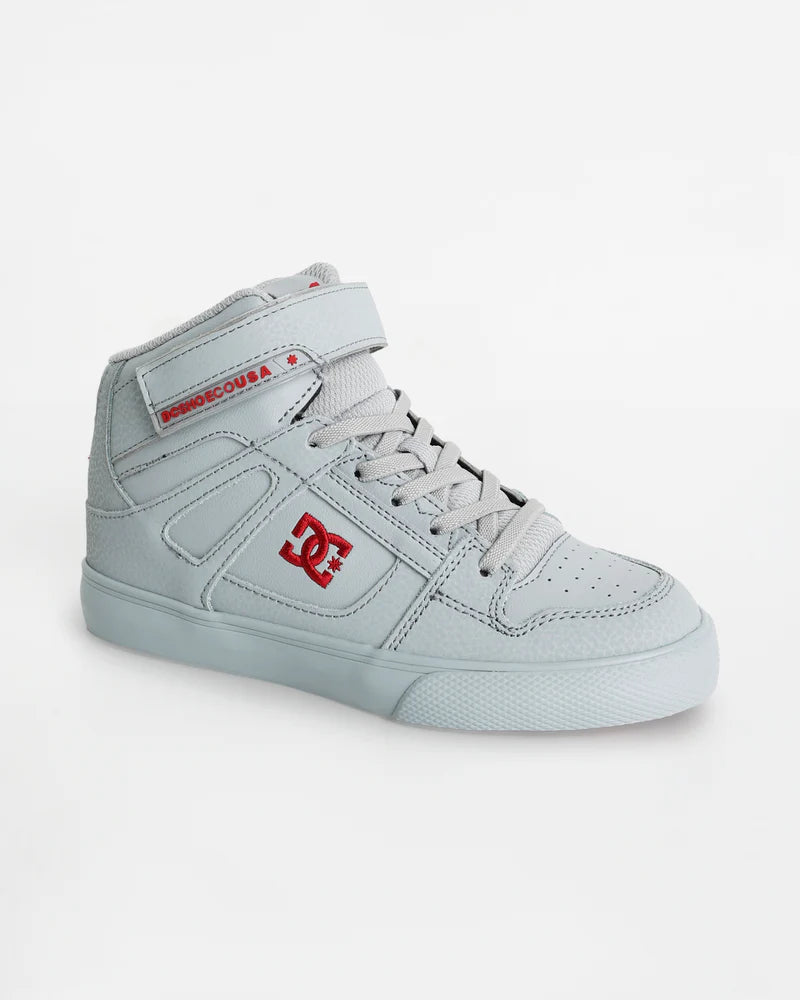 DC Boys Pure High-Top EV - Grey/Red