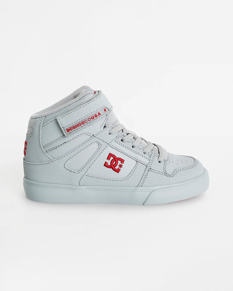DC Boys Pure High-Top EV - Grey/Red