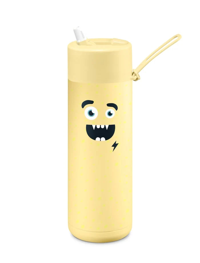 Frank Green Splash Buttermilk Franksters Ceramic Reusable Bottle with Flip Straw Lid - 595ml (20oz)