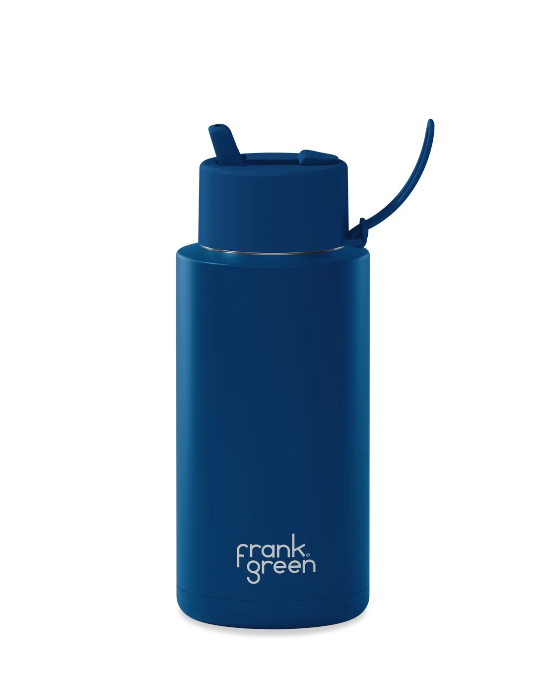 Frank Green Deep Ocean Ceramic Reusable Bottle with Flip Straw Lid 1000ml (34oz)