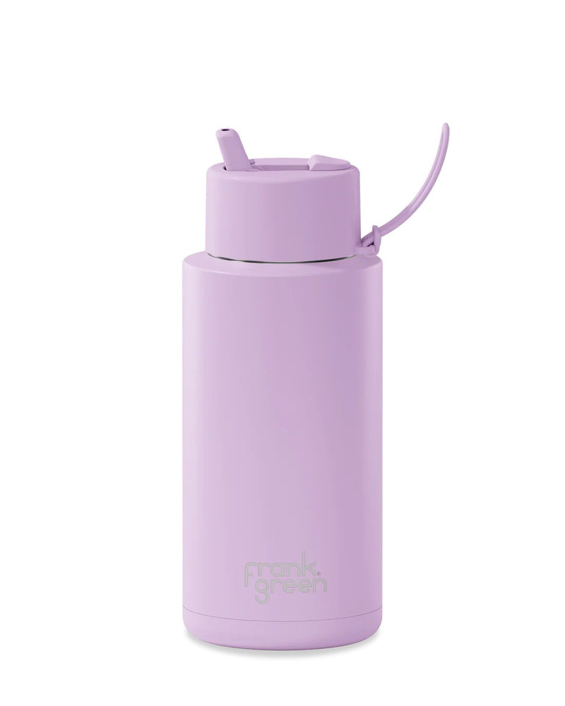 Frank Green Lilac Haze Ceramic Reusable Bottle with Flip Straw Lid 1000ml (34oz)