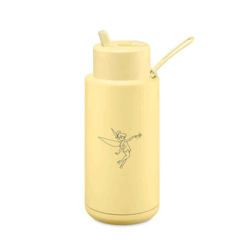 Frank Green Disney Tinkerbell Ceramic Reusable Bottle with Flip Lid 1,000ml (34oz) - Buttermilk