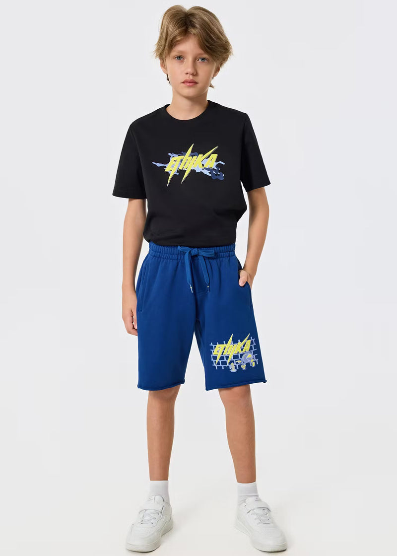 Ethika Boys Bolt Camo Raw Edge Short
