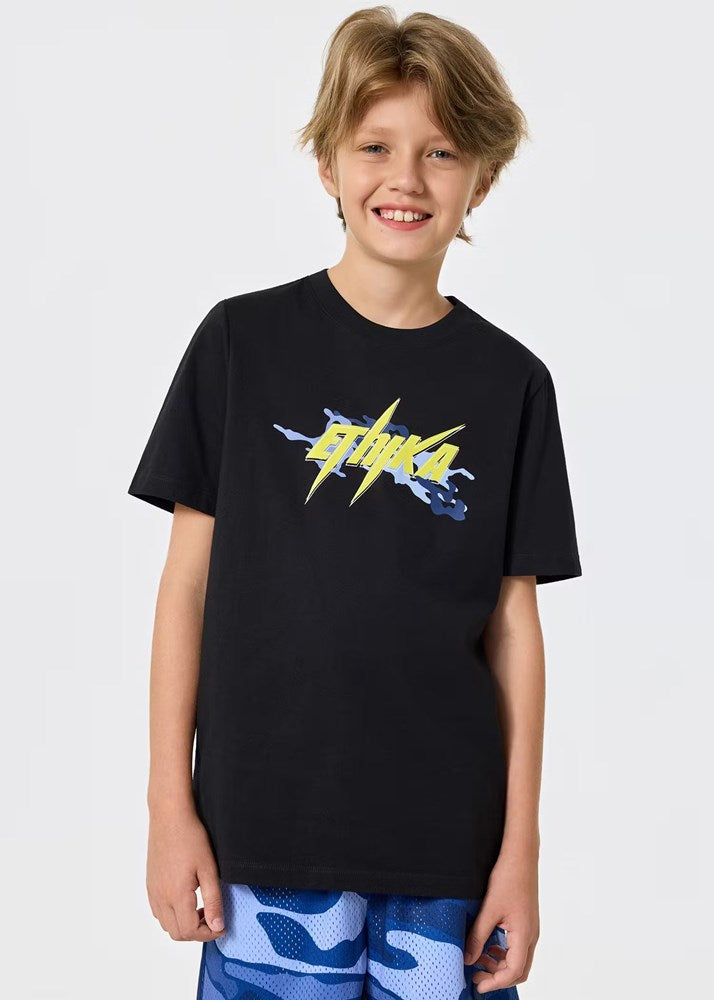 Ethika Boys Bolt Camo Tee - Black/Yellow