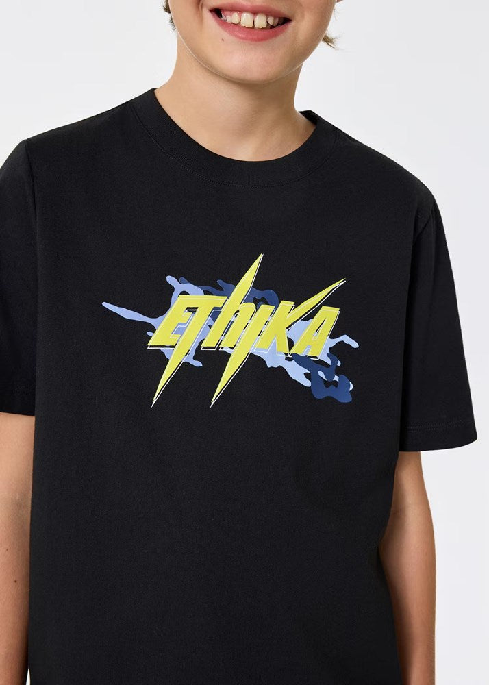 Ethika Boys Bolt Camo Tee - Black/Yellow