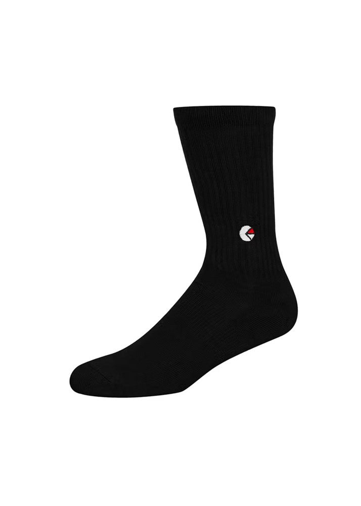 Ethika Boys Black Crew Sock - White Logo