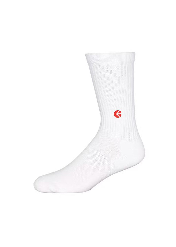 Ethika Boys White Crew Sock - Red Logo