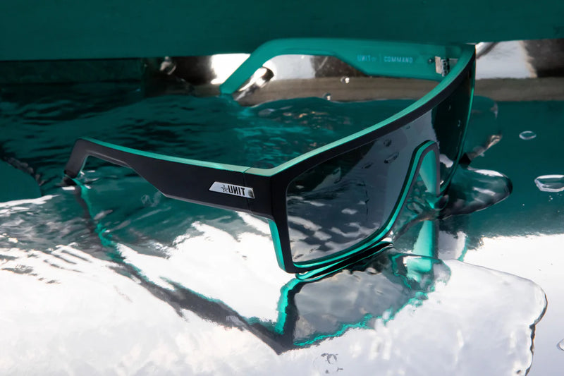 Unit Sunglasses Command - Matte Black Teal Polarised